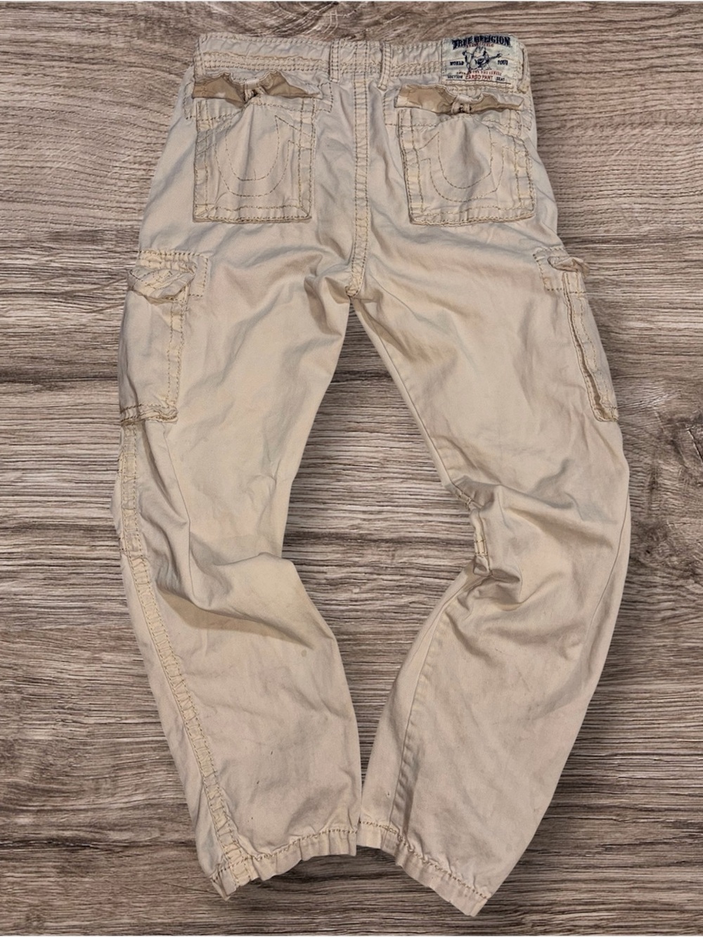 True Religion Men's Beige Cargo Pants